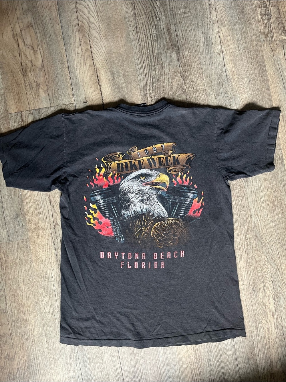 Vintage 1997 Black 'Bike Week Daytona Beach Florida' Graphic Tee